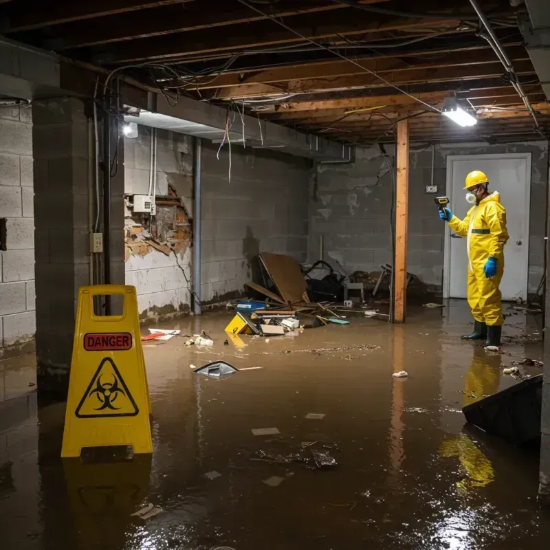 Flooded Basement Electrical Hazard in Cozad, NE Property